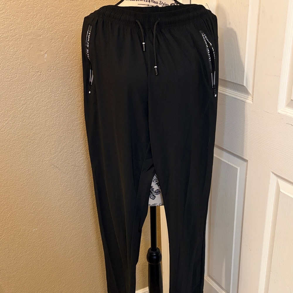New Sport Black Jogger Pants with Zipper Pockets